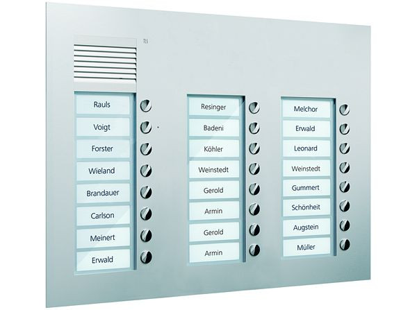 TCS Audio Außenstation Serie PUK 24 Klingeltasten (rechtsbündig), 3-spaltig, UP silber, PUK24/3-EN