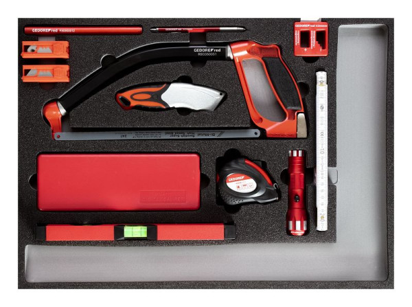 GEDORE red Werkzeugsatz Mess-und Schneidwerkzeuge-Satz im 3/3 Schaumstoffmodul, 30-teilig, 3301685