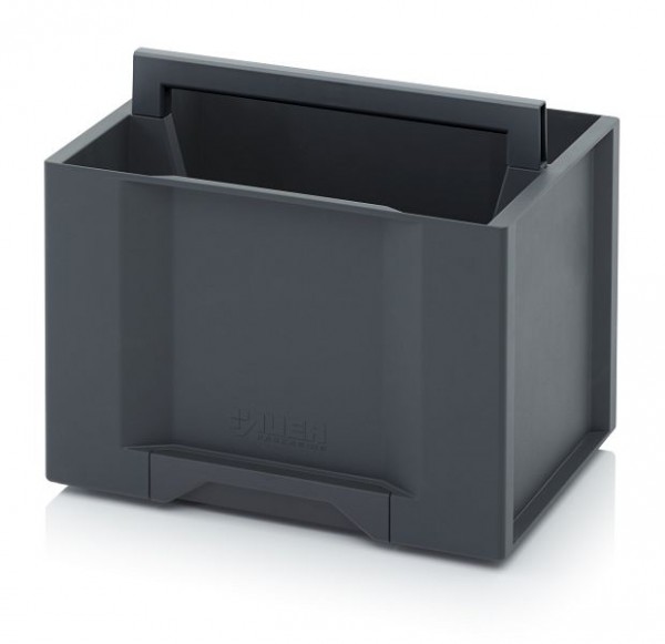 Auer Toolboxen Basic, 40 x 30 x 34 cm, Box dunkelgrau, Griff dunkelgrau, TB W 4327 F1