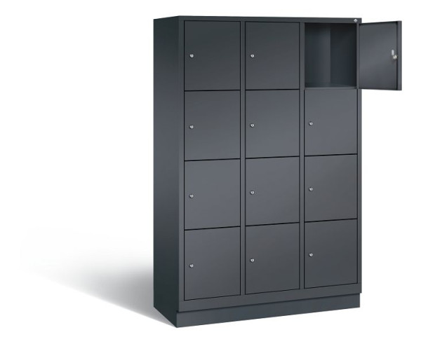 C+P Schließfachschrank Evolo, H1800xB1200xT500mm, Farbe: Schwarzgrau, 48020-324 S10053