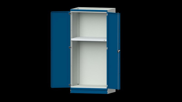 ANKE Werkbänke Basisschrank modulares Schranksystem, Modell 103, 1015 x 720 x 2200 mm, Leergehäuse mit Türen, RAL 7035/5010, 631.207