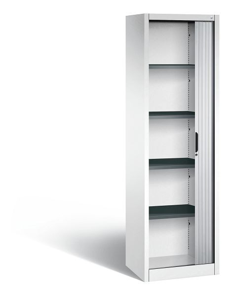 C+P Rollladenschrank Omnispace, H1980xB600xT420mm, Farbe: Verkehrsweiß / Weißaluminium, Griffmulde, 5 OH, 3200-00L S10110