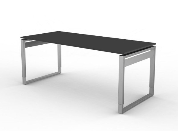 Kerkmann Schreibtisch mit Bügelgestell, Form 5, B 1800 x T 800 x H 680-820 mm, anthrazit, 11406213