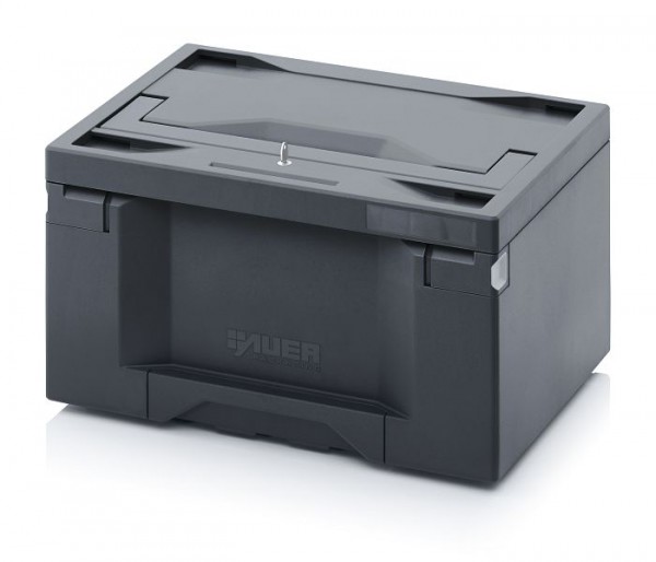 Auer Toolboxen Pro, 40 x 30 x 23 cm, Box dunkelgrau, Deckel dunkelgrau, TB S 4322 F1