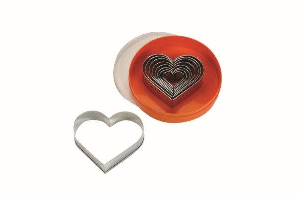 Schneider Ausstechersatz Herz, glatt 9-teilig, Edelstahl, Materialstärke: 0,4, 0,5 mm, 199510
