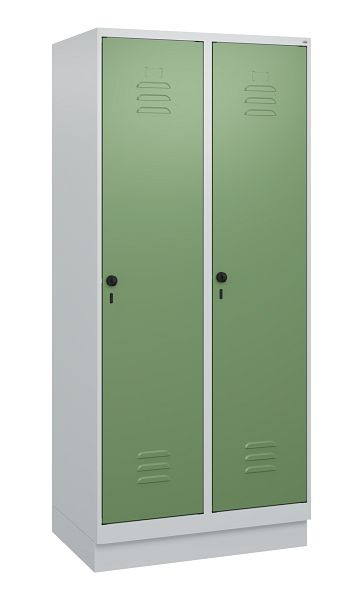 C+P Umkleidespind Classic PLUS, Sockel, 2 Abteile, 1800x800x500mm, 7035/6011, Drehriegel, 0800207-22 S10006