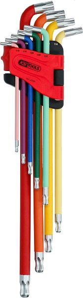 KS Tools Kugelkopf-Torx-Winkelstiftschlüssel-Satz, extra lang und 108° abgewinkelt, 9-teilig, 151.4530