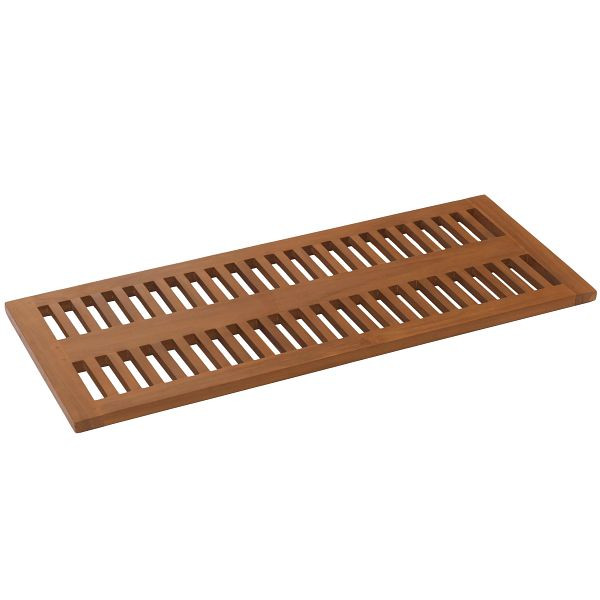 Mendler Teak-Badematte HWC-M86, Duschmatte Badvorleger, hochwertiges B-Grade-Teak (Kernholz, 20-30 Jahre), 3x40x100cm, 106758