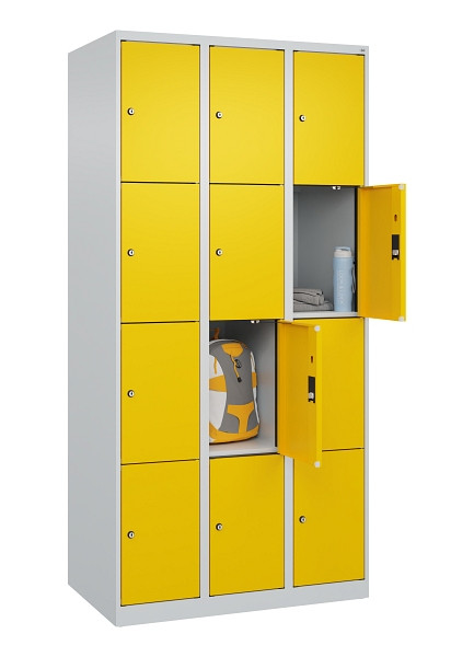 C+P Schließfachschrank Evolo PLUS, 12 Fächer, 1850x900x500mm, 7035/1023, 049000-304 S10001