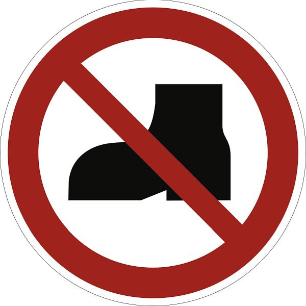 Moedel Tragen von Straßenschuhen verboten ISO 7010, Folie, Ø 200 mm, 104518