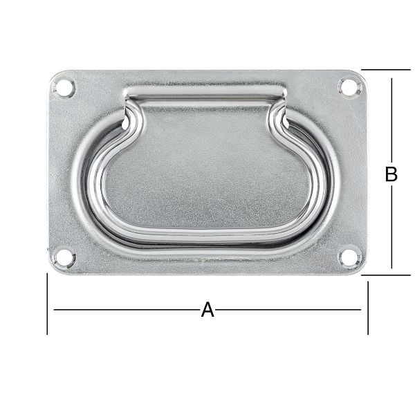 Vormann Einlass-Kistengriff 140 x 90 mm, verzinkt, VE: 10 Stück, 000190004Z