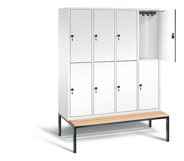 C+P Spind doppelstöckig Evolo, H2090xB1590xT810mm, Farbe: Verkehrsweiß / Dekor Weiß, 48350-42 S10262