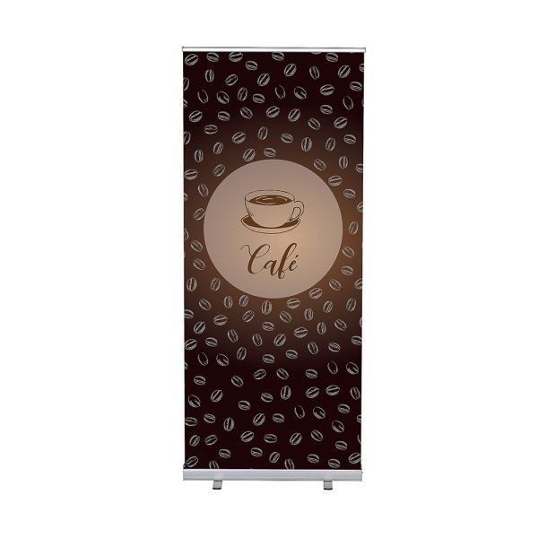 Showdown Displays Roll-Banner Budget 85 Komplettset Kaffee Französisch, RBB085LSFI548