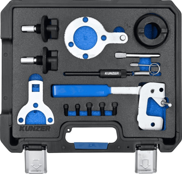 Kunzer Motor-Einstellwerkzeugsatz OPEL / ALFA ROMEO / LANCIA / FIAT / FORD / SUZUKI / PEUGEOT / SUBARU Für 1.3-Liter-JTD-, CDRi- und TDCi-Motoren, 77M204