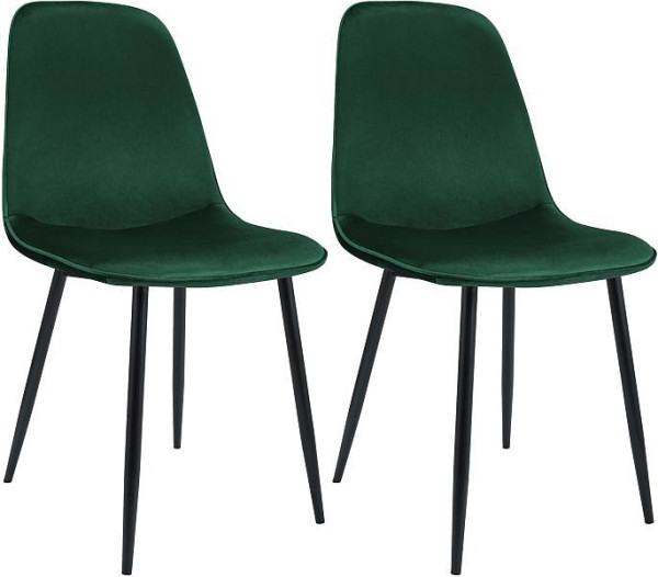 CLP 2er Set Esszimmerstuhl Maryam Samt, grün, 327151