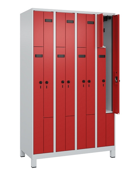 C+P Z-Spind Evolo PLUS, Füße, 8 Fächer, 1950x1200x500mm, 7035/3000, Drehriegel, 049013-408 S10007