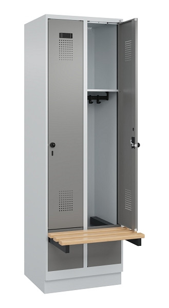C+P Spind Evolo PLUS, 2 Abteil, 1950x600x815mm, 7035/0004, Drehriegel, 049040-20 S10014