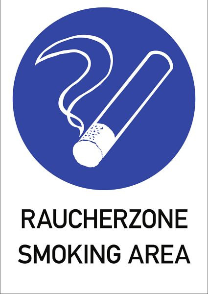 Moedel Raucherzone - Smoking Area, Kombischild, Aluminium, 262x371 mm, 98874