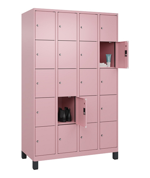 C+P Schließfachschrank Evolo PLUS, mit Füßen, 20 Fächer, 1950x1200x500mm, 3015/3015 Hellrosa, 049010-405 S10024