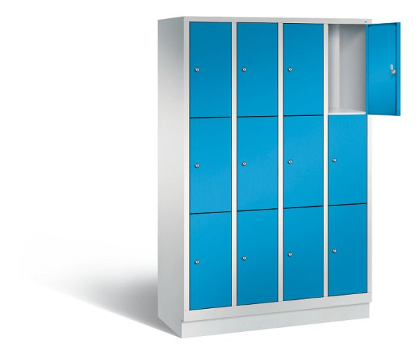 C+P Schließfachschrank Evolo, H1800xB1190xT500mm, Farbe: Lichtgrau / Lichtblau, 48020-403 S10014