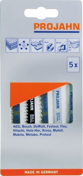 Projahn Sortiment Stichsägeblätter 5 teilig Allround Inhalt je 1 Stück: 63122, 63101, 63124, 63201, 63202, 63008