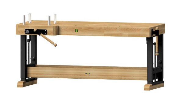 Ulmia Schreinerhobelbank Modell 4, manuell höhenverstellbar 700 - 1000 mm, Plattenmaß ohne Zangen BxT: 1700 x 640 mm, 4-170 mHV, 4044637197746