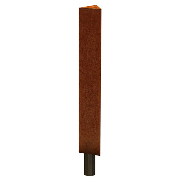 Stein HGS Stilpoller "Acero" 132x132x132mm aus Cortenstahl, zum Einbetonieren, Bodenhülse (Ø76mm), herausnehmbar, ohne Verriegelung, 25890