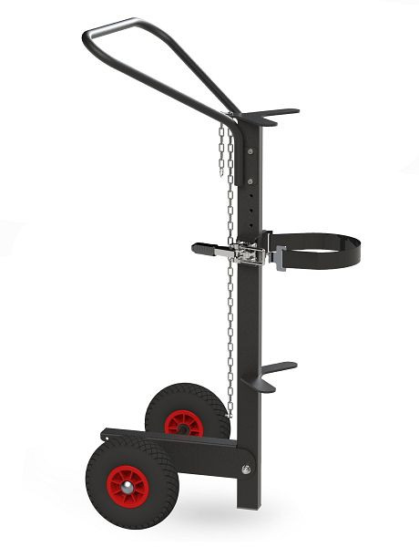 Kongamek Gasflaschenwagen KM Ergo aus Stahl, für 1 Gasflasche mit max. Ø: 235 mm, Luftbereifung, 255319