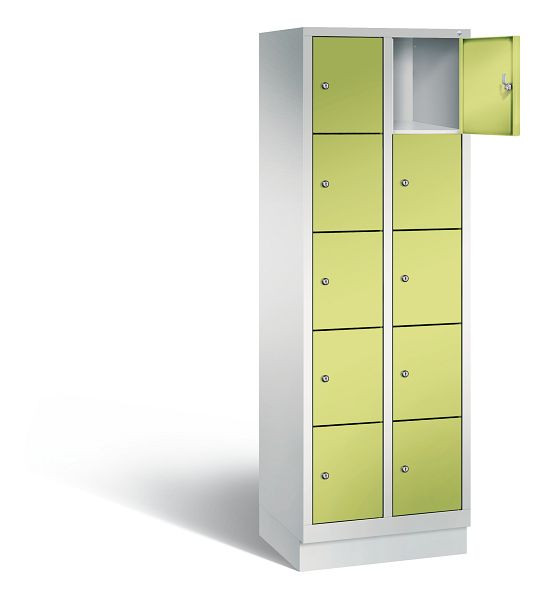 C+P Schließfachschrank Evolo, H1800xB610xT500mm, Farbe: Lichtgrau / Viridingrün, 48020-205 S10124
