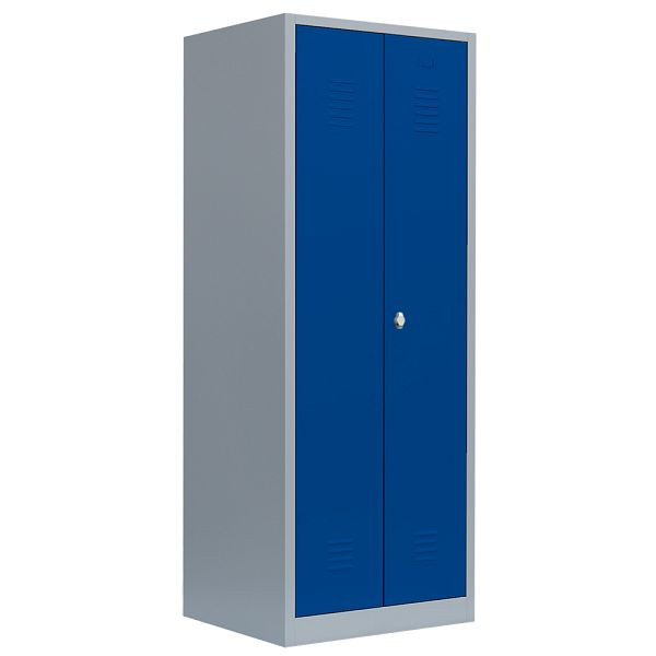 Lüllmann Geräteschrank, 2 Abteile, 1800 x 800 x500 mm, lichtgrau/enzianblau, 515721