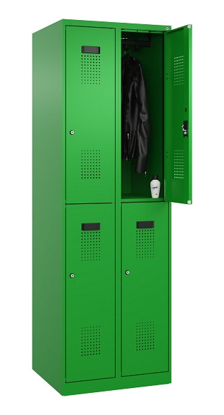 C+P Doppelstöckiger Spind Evolo PLUS, 4 Fächer, 1850x600x500mm, 6037/6037, Zylinderschloss, 049300-20 S10053