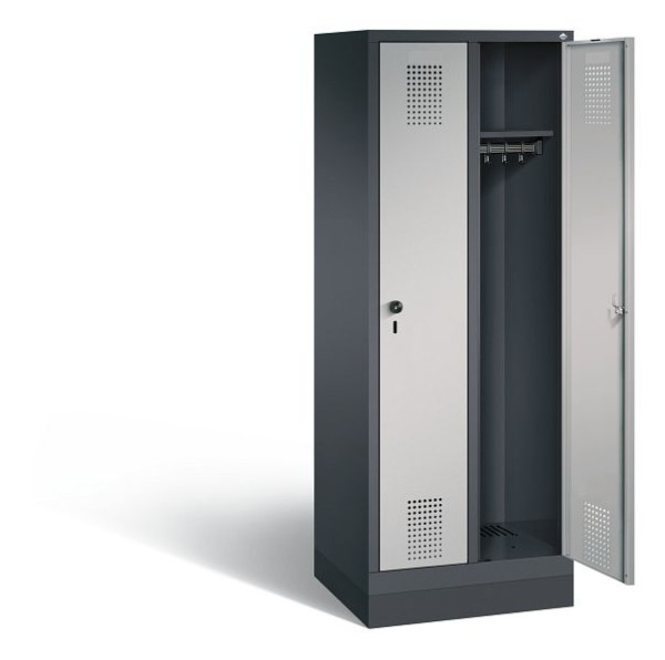 C+P Spind Evolo, H1600xB610xT500mm, Farbe: Schwarzgrau / Weißaluminium, 480206-20 S10064