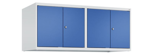 C+P Schrankaufsatz Classic PLUS, C Aufsatzschrank Classic PLUS, 4 Abteile, 500x1200x500mm, 7035/5010, Zylinderschlösser, 080092-40 S10018