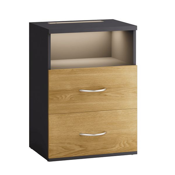 casaria Nachttisch Jamie Holz/Grau 55x40x28cm, 109660, 4251779130795