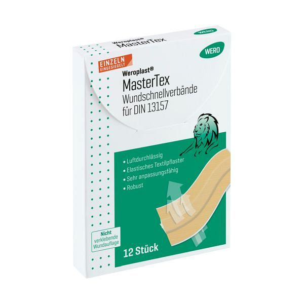 WERO Weroplast MasterTex Wundschnellverbände DIN 13157 - 2021, VE: 12 Stück, 150279
