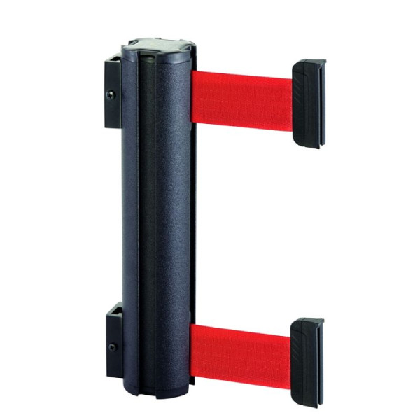 Stein HGS Wandgurtkassette "Beltrac Wall Mount Double M" aus Aluminium, 2 x 2,30 m, chrom gebürstet, dübelbar, rot/weiß, 3293713