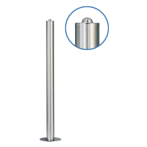 Stein HGS Absperrpfosten -Acero Halbhügel (V2A) Ø 61 mm aus Edelstahl, zum Einbetonieren, geschliffen, 13017-g