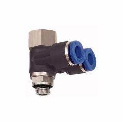 Riegler Y-Winkelsteckverschraubung, drehbar, Innen- und Außengewinde zylindrisch, mit O-Ring (NBR), 109634