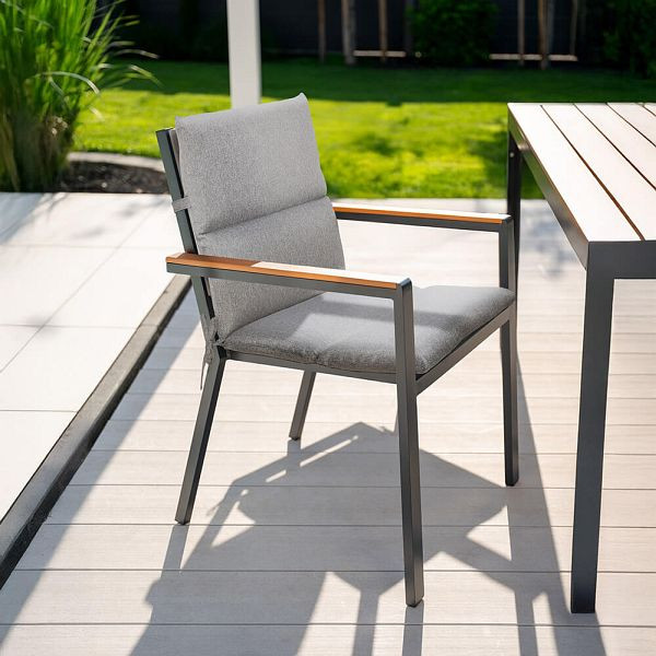 HOME DELUXE Gartenstuhlauflage SEDERA Grau, 6er Set, 73478