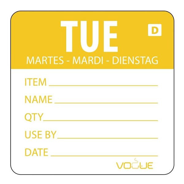Vogue auflösbare Etiketten Dienstag orange, VE: 250 Stück, GH352