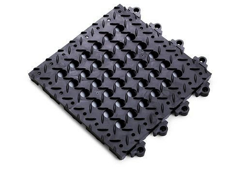 DENIOS Anti-Ermüdungs-Fliese DF, PVC, schwarz, 30,5 cm x 30,5 cm, 179-383