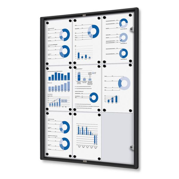 Showdown Displays Schaukasten Innen 9xA4, RAL 9005, SCXS9xA4C9005