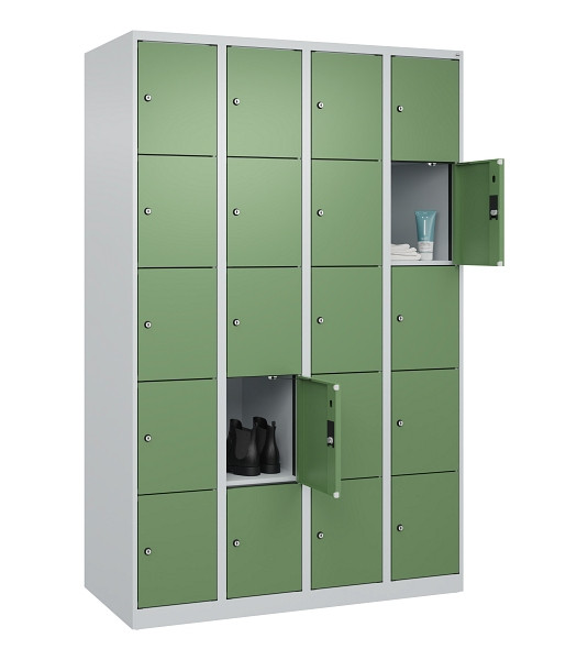 C+P Schließfachschrank Evolo PLUS, 20 Fächer, 1850x1200x500mm, 7035/6011, 049000-405 S10010