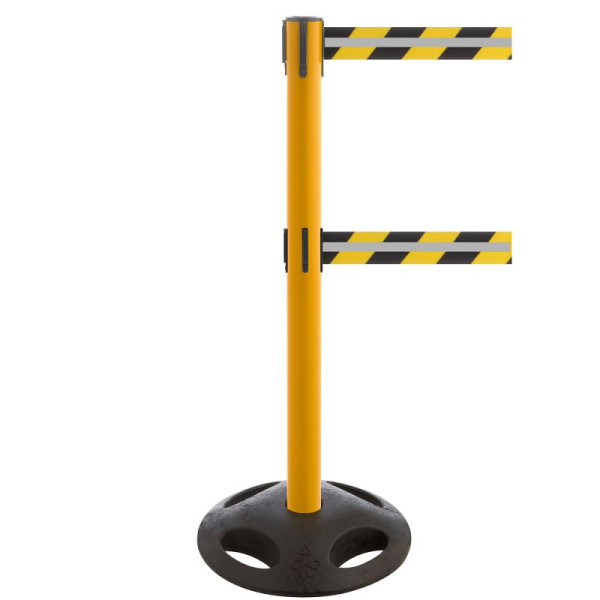 Stein HGS Personenleitsystem 'P-Line Double Utility' aus Kunststoff, doppeltes Gurtband, schwarz/gelb mit Reflektorstreifen, 2 x 3,5 m, gelb, 65856.0004