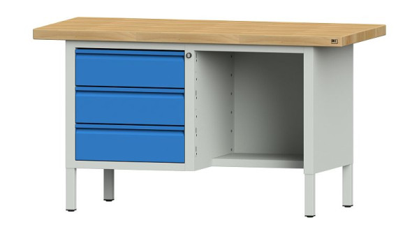 ANKE Werkbänke Kastenwerkbank, Modell 303 E, 1500 x 700 x 850 mm, RAL 7035/5012, BMP 50 mm, 510.301