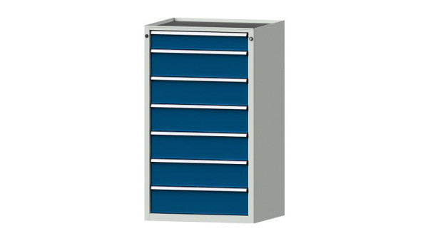 ANKE Werkbänke Schubladenschrank, Modell 4001 V, 760 x 675 x 1280 mm, RAL 7035/5010, Wanne, 611.100