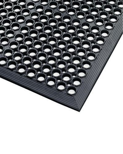 DENIOS Ergonomische Sicherheitsmatte ST 9.30 für Nassbereiche, schwarz, 90 x 295 cm, 162166