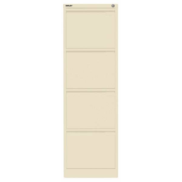 Bisley Hängeregistraturschrank, einbahnig, 4 HR-Schubladen, 669 hellelfenbein, 3643669