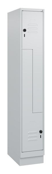 C+P Z-Spind Classic PLUS, Sockel, 2 Abteile, 1800x300x500mm, 7035/7035, Drehriegel, 0800237-102 S10009