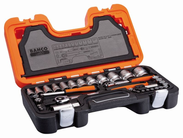 Bahco Steckschlüssel-Satz 1/4"+1/2", 56-teilig, S560, 7314150122264